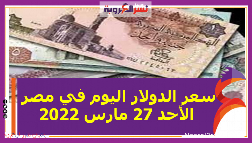سعر الدولار اليوم في مصر الأحد 27 مارس 2022 خلال التعاملات