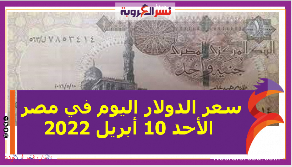 سعر الدولار اليوم في مصر الأحد 10 أبريل 2022