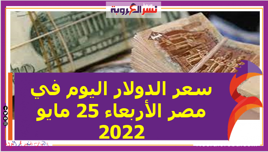 سعر الدولار اليوم في مصر الأربعاء 25 مايو 2022..في البنك المركزي والبنوك الحكومية والخاصة.