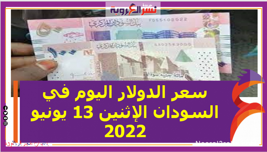 سعر الدولار اليوم في السودان الإثنين 13 يونيو 2022..خلال التعاملات