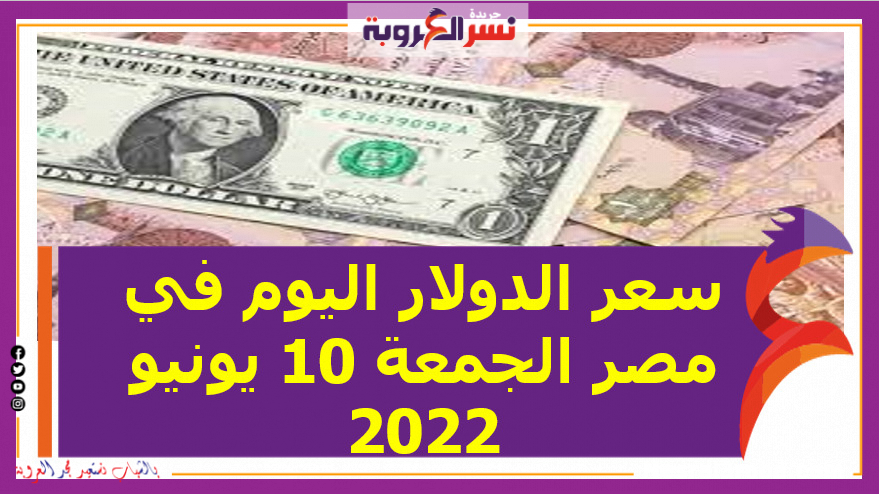 سعر الدولار اليوم في مصر الجمعة 10 يونيو 2022..خلال التعاملات