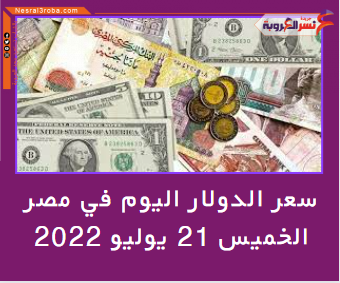 سعر الدولار اليوم في مصر الخميس 21 يوليو 2022.. لدى البنوك العاملة