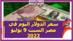 سعر الدولار اليوم في مصر السبت 9 يوليو 2022.. وسط تعاملات محدودة