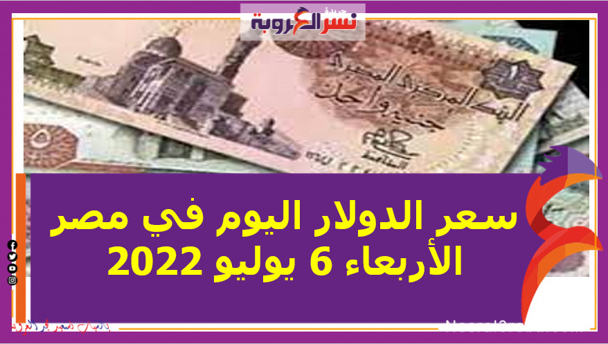 سعر الدولار اليوم في مصر الأربعاء 6 يوليو 2022.. البنوك الحكومية والخاصة.