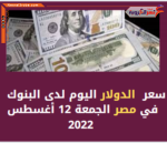 الدولار اليوم في مصر الجمعة 12 أغسطس 2022.. تماسك الجنيه