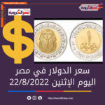 سعر الدولار اليوم في مصر الإثنين 22 أغسطس 2022..داخل البنوك