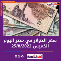 سعر الدولار في مصر الآن داخل البنوك الخميس 25 أغسطس بعد ارتفاع الأخضر