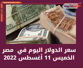 سعر صرف الدولار اليوم في مصر الخميس 11 أغسطس 2022..خلال التعاملات