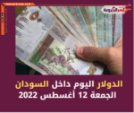 الدولار اليوم داخل السودان الجمعة 12 أغسطس 2022
