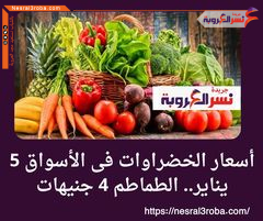 أسعار الخضراوات والدواجن والسمك داخل الأسواق 5 يناير.. الطماطم 4 جنيهات
