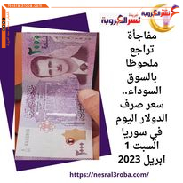 مفاجأة تراجع ملحوظا بالسوق السوداء.. سعر صرف الدولار اليوم في سوريا السبت 1 ابريل 2023