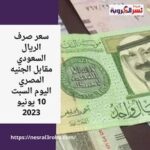 سعر صرف الريال السعودي مقابل الجنيه المصري صباح اليوم السبت 10 يونيو 2023