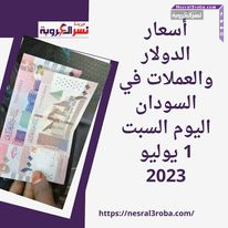 أسعار الدولار والعملات في السودان اليوم السبت 1 يوليو 2023