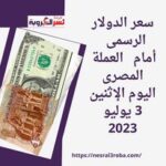 سعر الدولار الرسمى أمام العملة المصرى اليوم الإثنين 3 يوليو 2023