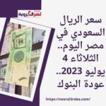سعر الريال السعودي في مصر اليوم.. الثلاثاء 4 يوليو 2023.. عودة البنوك