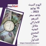 اليوم السبت 15 يوليو 2023 .. شاهد سعر الدرهم الاماراتي مقابل الجنيه المصري خلال التداول