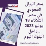 سعر الريال السعودي في مصر الثلاثاء 18 يوليو 2023 ..داخل البنوك اليوم