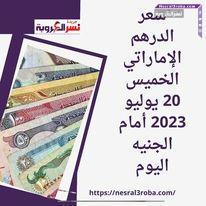 سعر الدرهم الإماراتي الخميس 20 يوليو 2023 أمام الجنيه اليوم