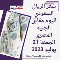 سعر الريال السعودي اليوم مقابل الجنيه المصري الجمعة 21 يوليو 2023