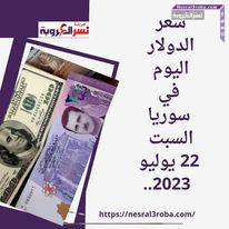سعر الدولار اليوم في سوريا السبت 22 يوليو 2023.. تجاوز حاجز 12 ألف ليرة