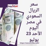 سعر الريال السعودي في مصر اليوم الأحد 23 يوليو..داخل البنوك العاملة