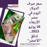 سعر صرف الدولار اليوم في مصر الأربعاء 26 يوليو 2023.. تدفق "الأخضر"