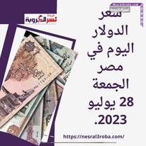 سعر الدولار اليوم في مصر الجمعة 28 يوليو 2023..وفقا لبيانات البنك المركزي المصري
