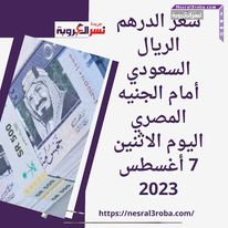 سعر الريال السعودي أمام الجنيه المصري اليوم الاثنين 7 أغسطس 2023