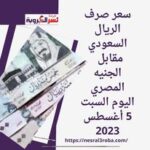 سعر صرف الريال السعودي مقابل الجنيه المصري اليوم السبت 5 أغسطس 2023