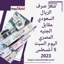 سعر صرف الريال السعودي مقابل الجنيه المصري اليوم السبت 5 أغسطس 2023