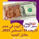 سعر الدولار اليوم في مصر الأربعاء 23 أغسطس 2023.. مقابل الجنيه