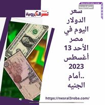 سعر الدولار اليوم في مصر الأحد 13 أغسطس 2023 ..أمام الجنيه