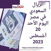 سعر الريال السعودي في مصر اليوم الأحد 20 أغسطس 2023..استقراراً ملحوظاً