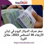 سعر صرف الدولار اليوم في لبنان الأربعاء 30 أغسطس 2023.. مقابل الليرة