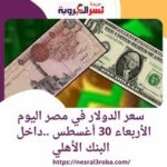 سعر الدولار في مصر اليوم الأربعاء 30 أغسطس ..داخل البنك الأهلي