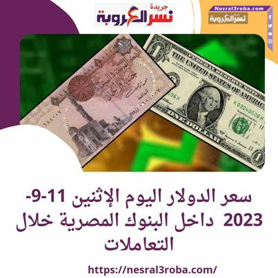سعر الدولار اليوم الإثنين 11-9-2023 داخل البنوك المصرية خلال التعاملات