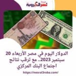 الدولار اليوم في مصر الأربعاء 20 سبتمبر 2023.. مع ترقب نتائج اجتماع البنك المركزي