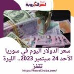 سعر الدولار اليوم في سوريا الأحد 24 سبتمبر 2023.. الليرة تقفز