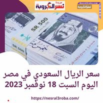 سعر الريال السعودي في مصر اليوم السبت 18 نوفمبر 2023 خلال التداول