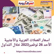 اسعار العملات العربية والأجنبية الأحد 26 نوفمبر2023