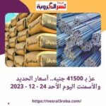 أسعار الحديد والأسمنت اليوم الأحد 24 ديسمبر 2023..تسليم أرض مصنع