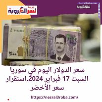 سعر الدولار اليوم في سوريا السبت 17 فبراير 2024.اسنقرار سعر الأخضر