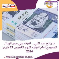 يا رايح عند النبي.. تعرف علي سعر الريال السعودي أمام الجنيه اليوم الخميس 21 مارس 2024