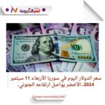 سعر الدولار اليوم في سوريا الأربعاء 11 سبتمبر 2024..الأخضر يواصل ارتفاعه الجنوني.