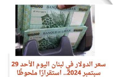 سعر الدولار في لبنان اليوم الأحد 29 سبتمبر 2024.. استقرارًا ملحوظًا