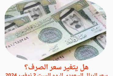 هل يتغير سعر الصرف؟ سعر الريال السعودي اليوم السبت 2 نوفمبر 2024.