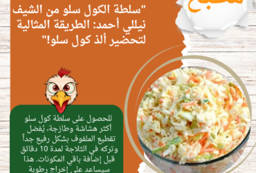 "سلطة الكول سلو من الشيف نيللي أحمد: الطريقة المثالية لتحضير ألذ كول سلو!"