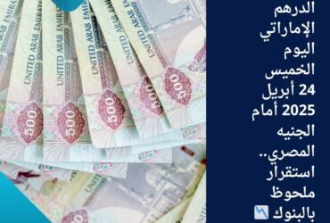 💰 سعر الدرهم الإماراتي اليوم الخميس 24 أبريل 2025 أمام الجنيه المصري.. استقرار ملحوظ بالبنوك 📉📈