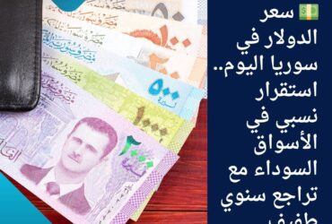 💵 سعر الدولار في سوريا اليوم.. استقرار نسبي في الأسواق السوداء مع تراجع سنوي طفيف
