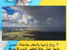 🌪️ رياح ترابية وأمطار مفاجئة!.. تحذير عاجل بشأن حالة الطقس اليوم الأحد 18 مايو 2025